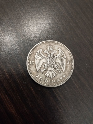 20 Dinara silver coin used