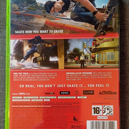 Tony Hawk's Project 8 Xbox 360 game used