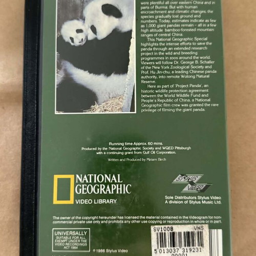 Save the Panda videocassette like new
