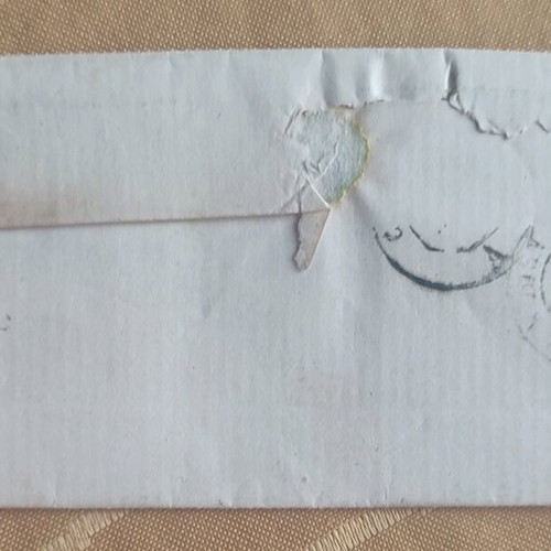 French letter 1877 used with one stamp and three postmarks