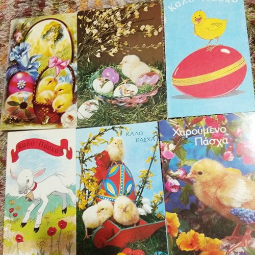 Vintage Easter cards new, set of 17 pieces