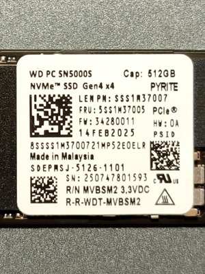 WD SN5000S 512GB M.2 NVMe SSD like new
