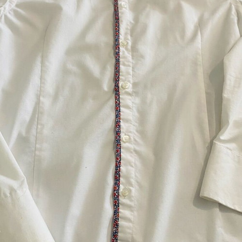 Spago Uomo white shirt size M like new with floral stripe