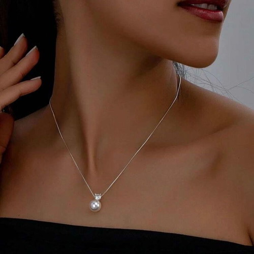18K Gold Plated Pearl Jewelry Set Necklace and Earrings