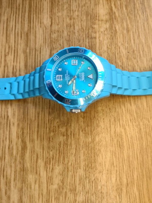 Cool Watch wristwatch blue with silicone strap used