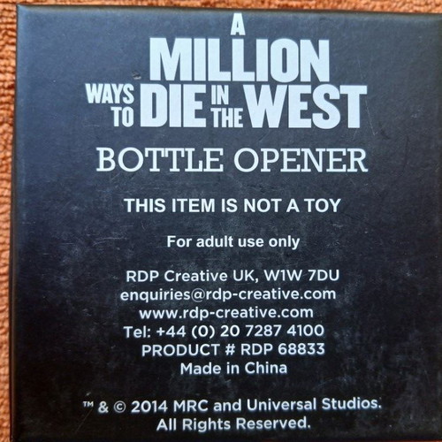 Beer opener authentic promo from A Million Ways to Die in the West