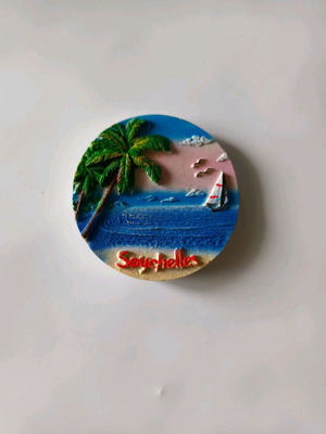 Seychelles magnet 6cm embossed, like new