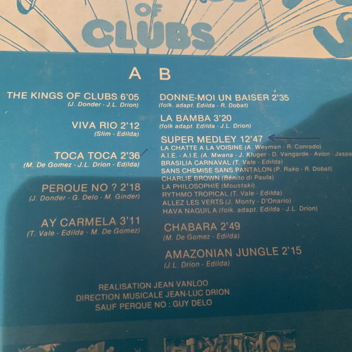 Chocolat's The Kings Of Clubs LP used, Latin disco 1976