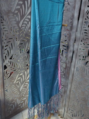Women's Double-Sided Pashmina Pink and Petrol Like New