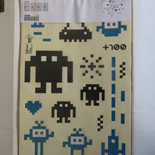 IKEA wall stickers for kids room with Space Invaders theme new
