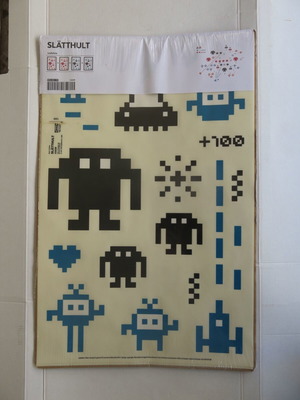 IKEA wall stickers for kids room with Space Invaders theme new