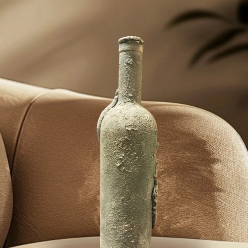 Handmade decorative bottle new with mixed media technique