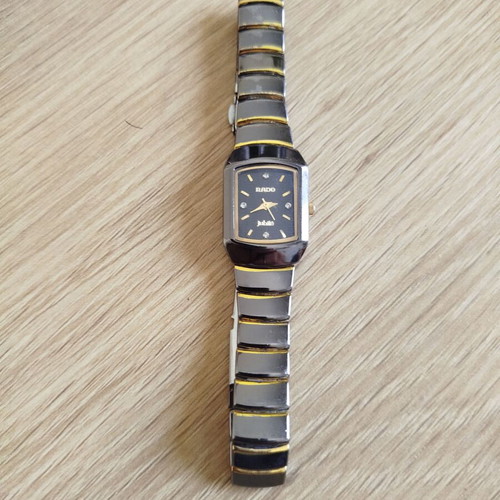 Women's vintage watch used, black and gold