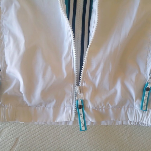 Alouette Yachting Waterproof Windbreaker Jacket like new, white turquoise