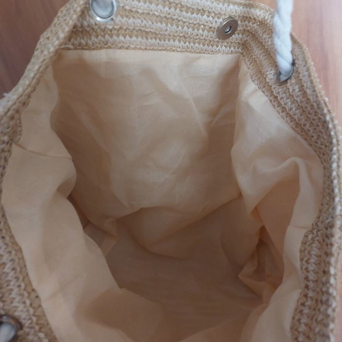 Straw summer shoulder bag new, beige