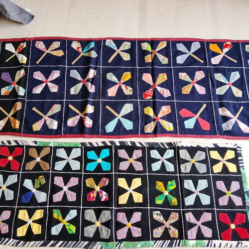 Παραδοσιακά χειροποίητα μάλλινα χαλιά patchwork σετ 3 σαν καινούργια