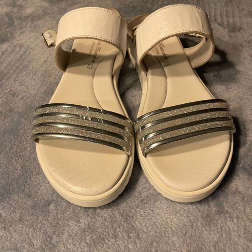Lapin House leather kids sandals used, size 35, white