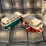  KINGSMART 1962 Volkswagen Classic Hippy Bus - 1:24 Κλίμακα-(2τεμαχια)
