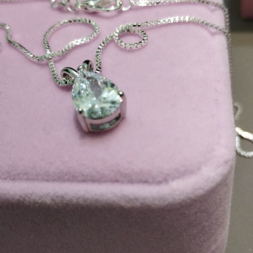 Silver chain 925 with teardrop pendant new
