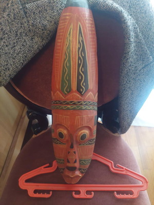 Ξύλινη χειροποίητη αφρικανική μάσκα σαν καινούργιο