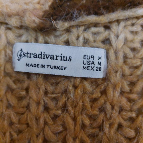 Stradivarius knitted brown cardigan like new with ombre patterns