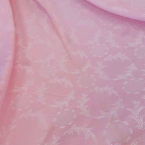 Pink jacquard fabric, double-sided, 1.80m width