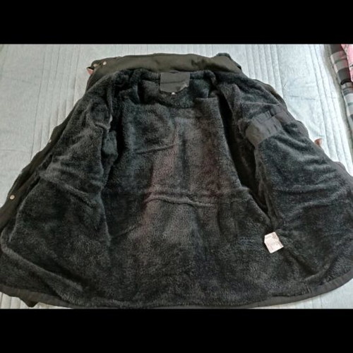 Cargo men's coat with fleece lining like new, black XL