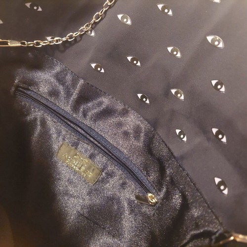 Achilleas Accessories envelope bag with eye pattern, dark blue