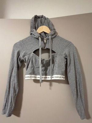 Bershka crop top like new, gray, size M