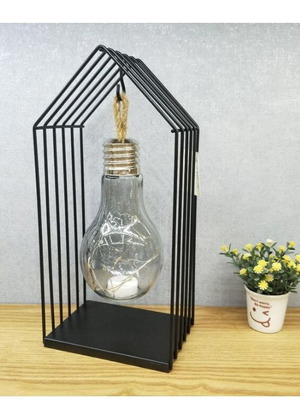 Decorative illuminated lamp new with metal base and glass