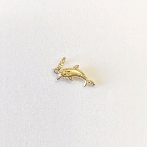 Gold dolphin pendant K14 new