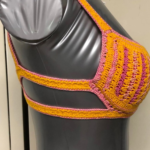 Athletic knitted swimsuit new, size S, multicolor