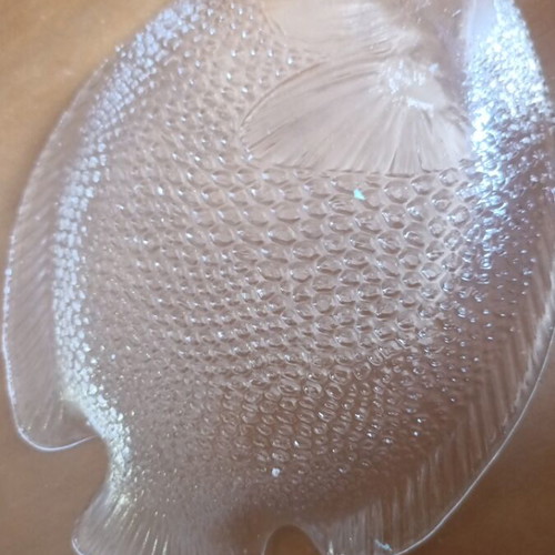 Glass serving platter, fish shape, 27x21 cm