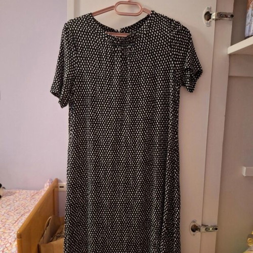 Women's midi dress, black and white