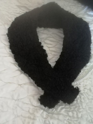 Fur collar used, black astrakhan
