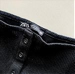  Zara Κοντό Μπλουζάκι Μαύρο Medium