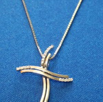 White Gold Cross Necklace 18 Carat with Brilliant, Like New