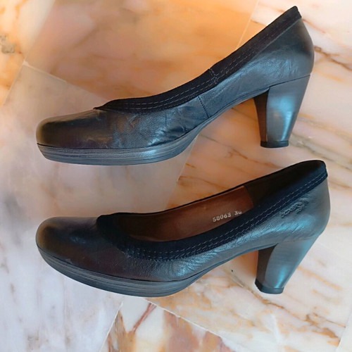 Boxer leather pump black, like new, size 38, low heel