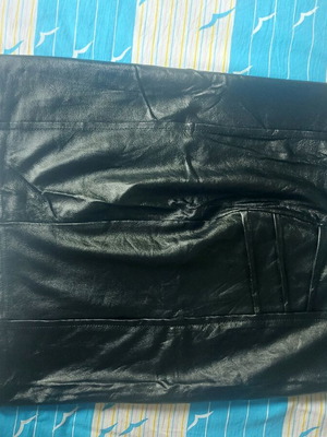 Leather skirt used, black, size S
