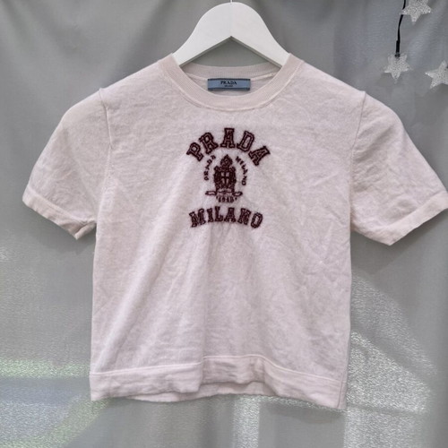 Prada Vintage T-shirt 100% Cashmere used, crop model, XS/S