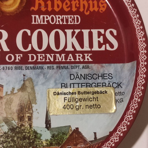 Butter Cookies Ribenhus box used, likely 1980s