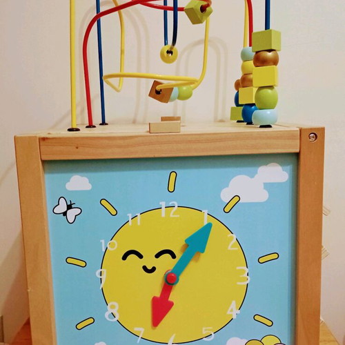 ELC Giant Wooden Activity Cube and Wooden Music Set like new