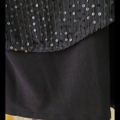 Promod black sleeveless top with sequins, one size, double fabric
