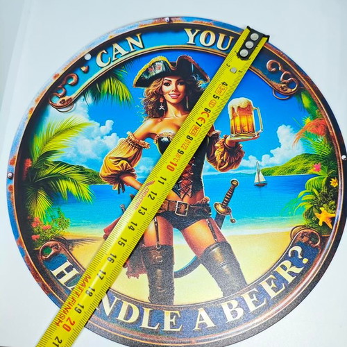 Vintage metal decorative sign Pirate Beer 20cm like new