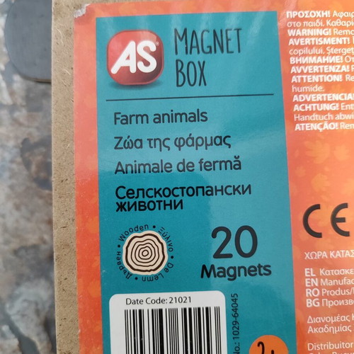 AS Magnet Box Farm Animals Set with 19 Magnets like new