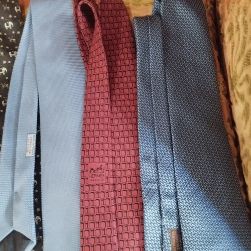 Hermes silk ties pack of 6 like new, authentic French luxury
