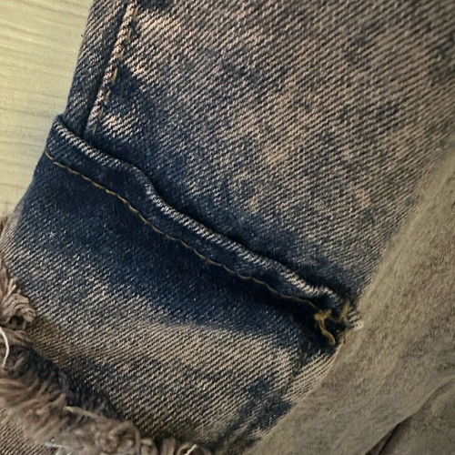 Baggy trashed cargo style jeans dark blue and pink like new