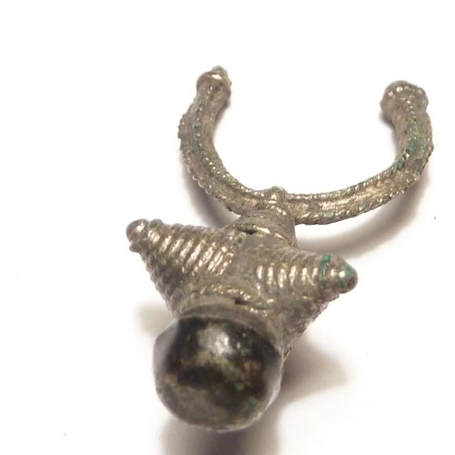 Antique Revival Bronze Silver-Plated Earring Used