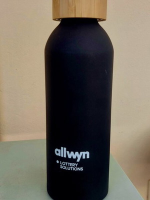 Mat Aluminum Water Bottle 550ml with Bamboo Cap new