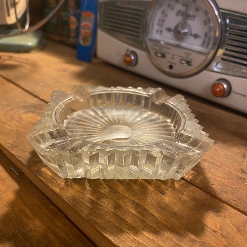 Glass ashtray used with unique shape